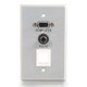 C2G Single Gang HD15 + 3.5mm + (1) Keystone Wall Plate Aluminium - 40572