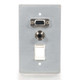 C2G Single Gang HD15 + 3.5mm + (1) Keystone Wall Plate Aluminium - 40572
