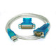 Monoprice USB/RS232 DB9-DB25, M/M câble Série Bleu, Acier inoxydable 1,778 m USB Type-A DB-9 - 2067