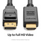 Kensington Câble passif unidirectionnel DisplayPort 1.2 (M) vers HDMI (M), 1,8 m - K33025WW