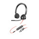 HP Poly Micro-casque Poly Blackwire 3325 stéréo USB-C + connexion 3,5 mm + adaptateur USB-C/A - 8X221AA