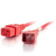 C2G 6ft, IEC320C20/IEC320C19 Rouge 1,8 m Coupleur C20 Coupleur C19 - 17739