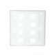 C2G 8-Port Multimedia Keystone Wall Plate - White Blanc - 03415
