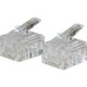 C2G RJ11 6x4 Modular Plug for Round Solid Cable 25pk RJ-11 Transparent - 27561