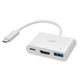 Monoprice 3-in-1 USB-C to HDMI Avec fil USB 3.2 Gen 1 (3.1 Gen 1) Type-C Blanc - 43788