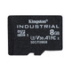 Kingston Technology Carte 8GB microSDHC Industrielle C10 A1 pSLC emballage individuel sans adaptateur - SDCIT2/8GBSP