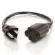 C2G 2ft Outlet Saver 16 AWG Power Extension Cord (NEMA 5-15R to NEMA 5-15P) Noir 0,60 m - 29929