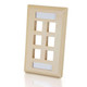 C2G 6-Port Multimedia Keystone Wall Plate - Ivory Ivoire - 03714