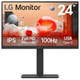 LG  écran plat de PC 60,5 cm (23.8") 1920 x 1080 pixels Full HD LCD Dessus de table Noir - 24BA750-B
