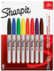 Sharpie  marqueur indélébile Fibre tip Noir, Bleu, Marron, Vert, Orange, Violet, Rouge, Jaune 8 pièce(s) - 30217PP