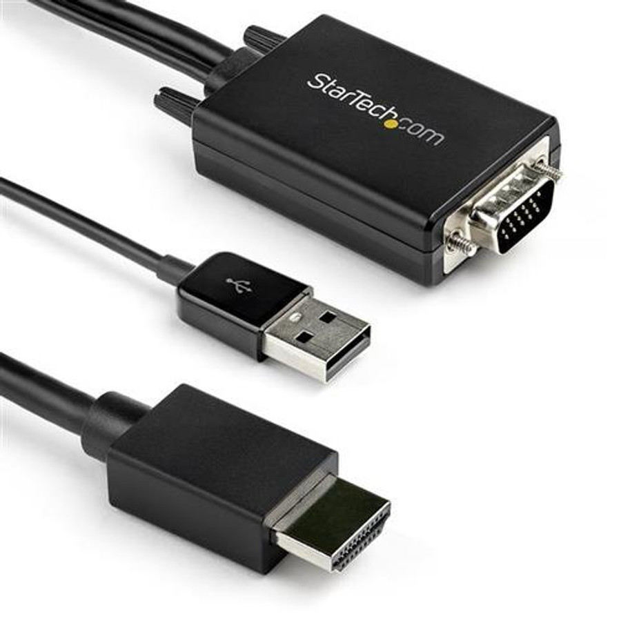 StarTech.com Câble adaptateur VGA vers HDMI - 2 m - 1080p - Audio USB - Alimenté par USB - VGA2HDMM2M