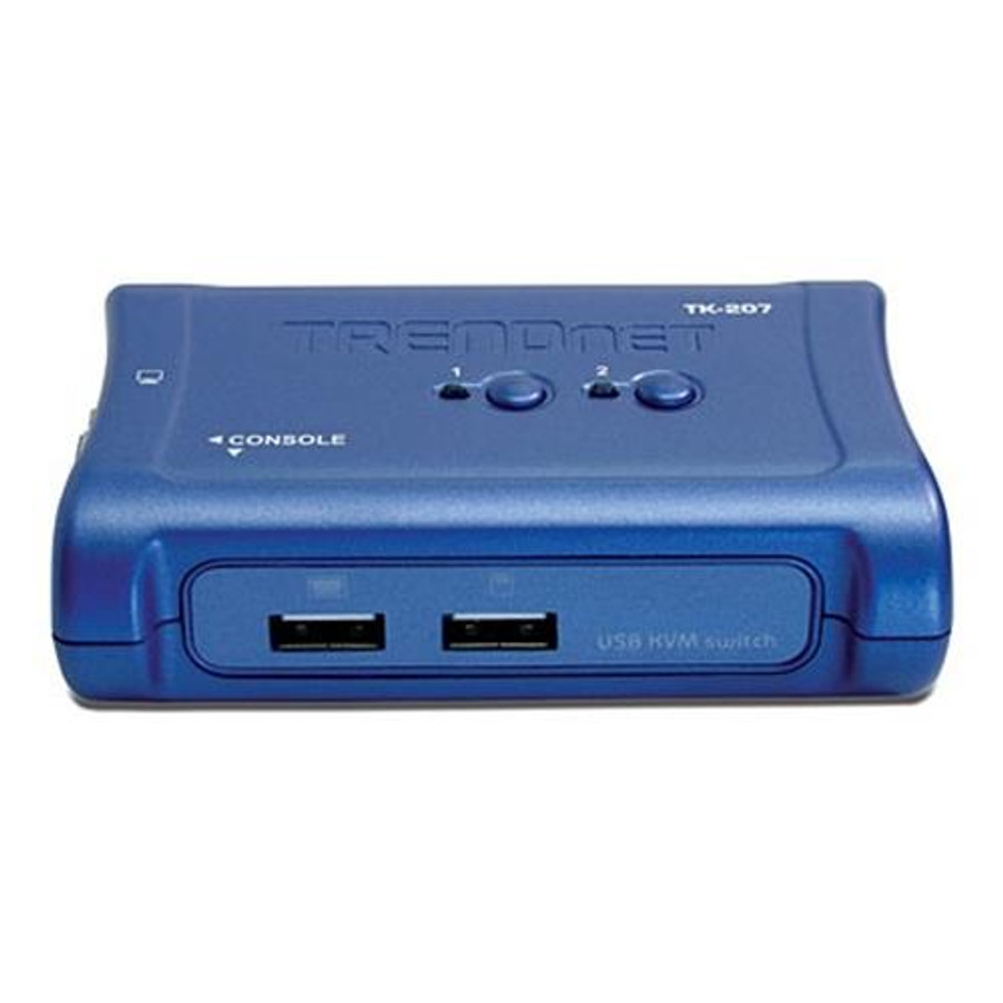 Trendnet  commutateur écran, clavier et souris Bleu - TK-207K