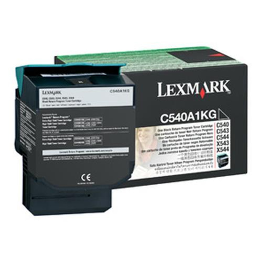 Lexmark C54x, X54x Black Return Programme Toner Cartridge (1K) Cartouche de toner Original Noir - C540A1KG Lexmark C54x, X54x Black Return Programme Toner Cartridge (1K) Cartouche de toner Original Noir - C540A1KG