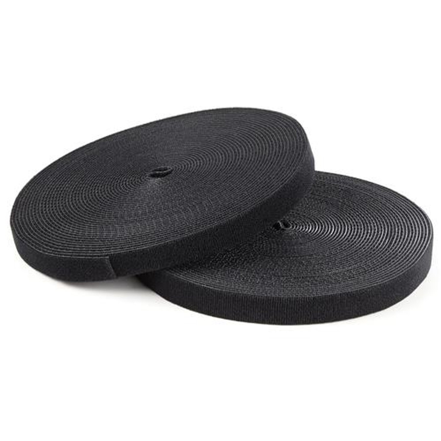 StarTech.com Ruban Auto Agrippant - Rouleau de 7,6 m pour Gestion de Câbles - Ruban Auto-Agrippant - Attaches Câble Ajustables - Sangles de Gestion de Câbles Auto-agrippantes et Réutilisables - Noir - HKLP25