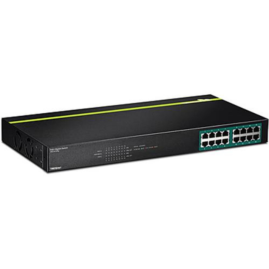 Trendnet  commutateur réseau Non-géré L2 Gigabit Ethernet (10/100/1000) Connexion Ethernet, supportant l'alimentation via ce port (PoE) 1U Noir - TPE-TG160G Trendnet  commutateur réseau Non-géré L2 Gigabit Ethernet (10/100/1000) Connexion Ethernet, supportant l'alimentation via ce port (PoE) 1U Noir - TPE-TG160G