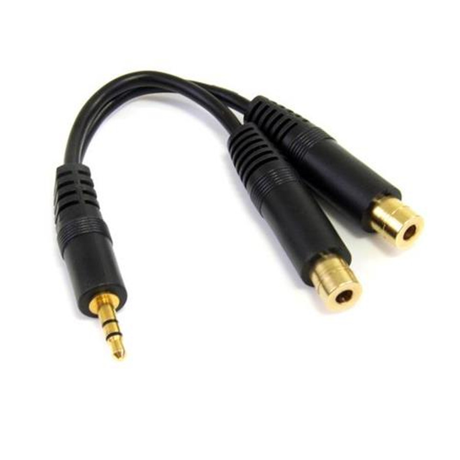 StarTech.com Câble répartiteur stéréo 15 cm - Mâle 3,5 mm vers femelle 2 x 3,5 mm - MUY1MFF