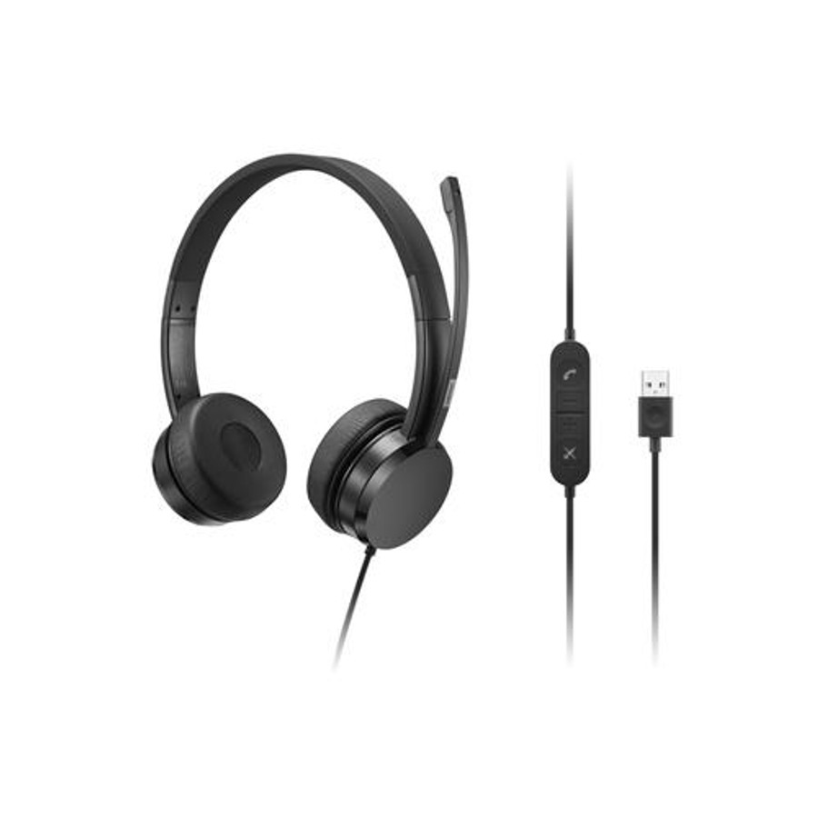 Lenovo  écouteur/casque Avec fil Arceau Musique/Quotidien USB Type-A Noir - 4XD1K18260