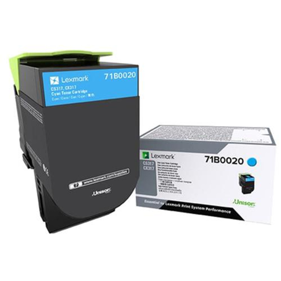 Lexmark  Cartouche de toner 1 pièce(s) Original Cyan - 71B0020 Lexmark  Cartouche de toner 1 pièce(s) Original Cyan - 71B0020