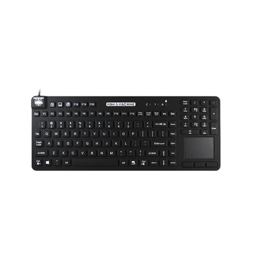 Man & Machine Really Cool Touch clavier Médical USB QWERTY US International Noir - RCTLP/B5
