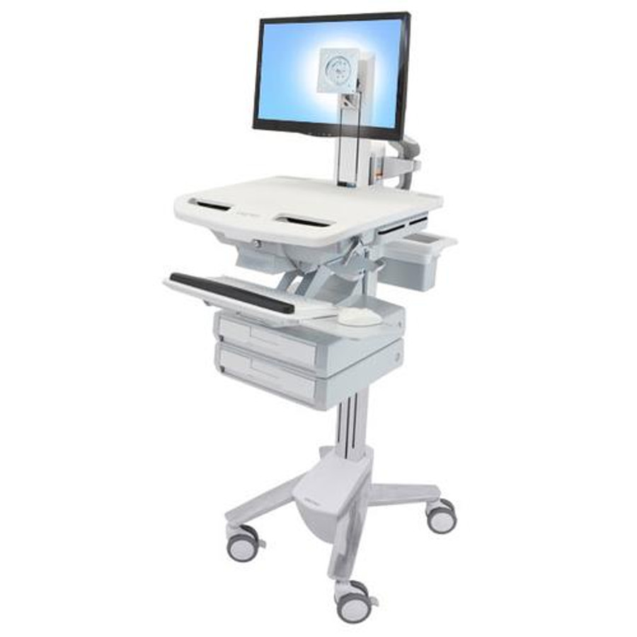 Ergotron StyleView Aluminium, Gris, Blanc Ecran plat Panier multimédia - SV43-1320-0
