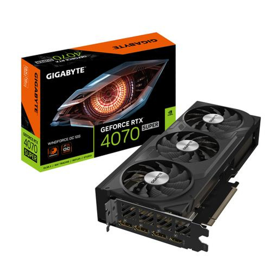GIGABYTE GeForce RTX 4070 SUPER WINDFORCE OC 12G NVIDIA 12 Go GDDR6X - GV-N407SWF3OC-12GD GIGABYTE GeForce RTX 4070 SUPER WINDFORCE OC 12G NVIDIA 12 Go GDDR6X - GV-N407SWF3OC-12GD