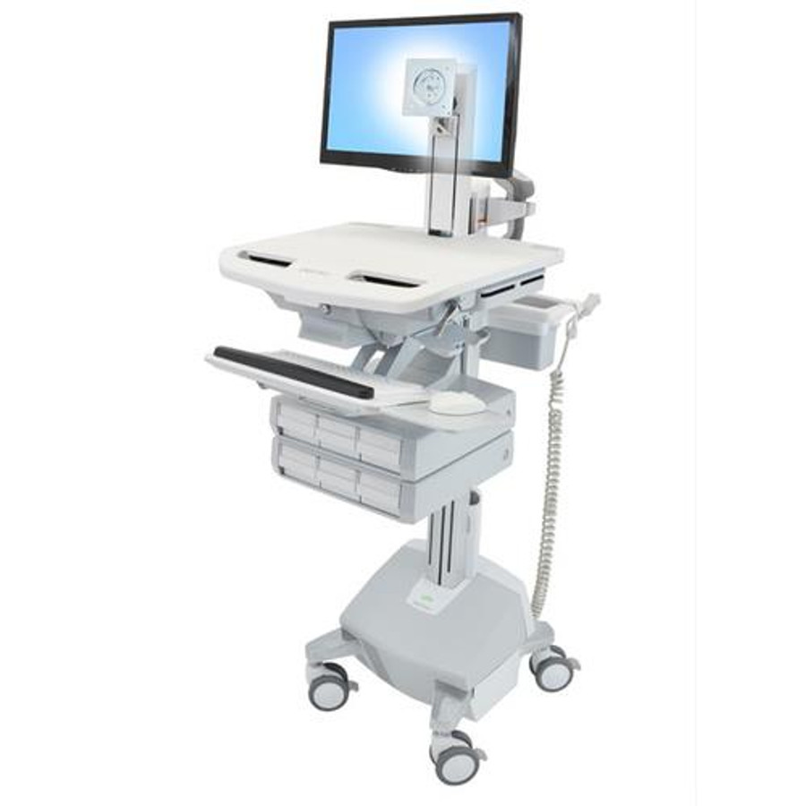 Ergotron StyleView Aluminium, Gris, Blanc Ecran plat Panier multimédia - SV44-1362-1