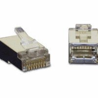 C2G RJ45 Shielded Cat5 Modular Plug for Round Solid Cable 10pk connecteur de fils RJ-45 Transparent