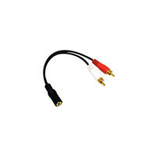 40424 C2G 6in 3.5mm Stereo F / RCA M Y-Cable câble audio 0,15 m 3,5mm 2 x RCA Noir