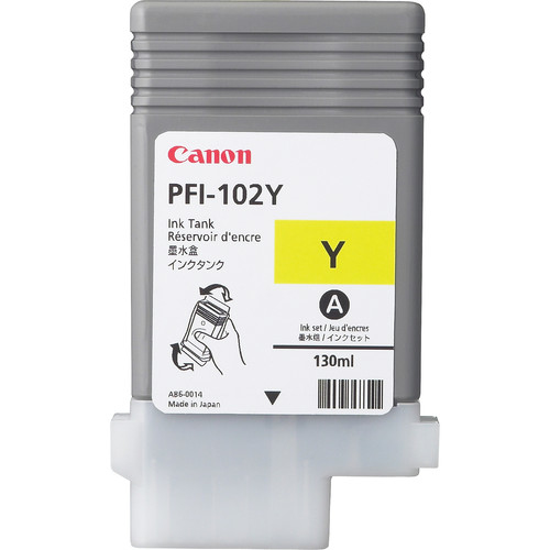 0898B001 LUCIA PFI-102 Y - Ink tank - Pigmented yellow - For IPF 500, 600 and 700 Printer