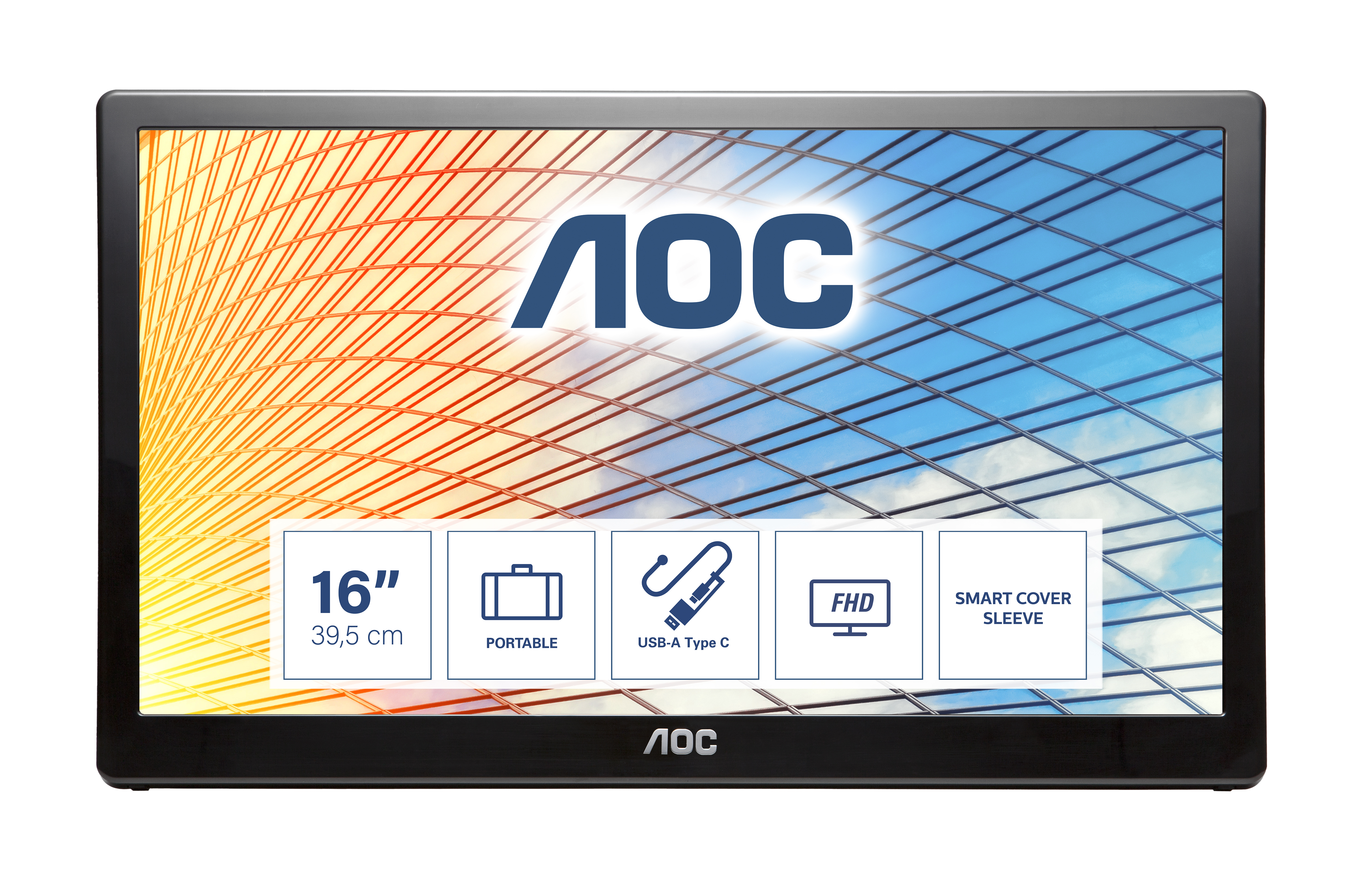 AOC 59 Series E1659FWU LED display 39,6 cm (15.6") 1366 x 768 pixels Noir