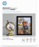 HP Advanced Photo Paper, Glossy, 65 lb, 8.5 x 11 in. (216 x 279 mm), 50 sheets papier photos Blanc Gloss