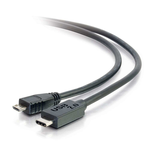 C2G 6ft, USB 2.0 Type C, Micro-USB B câble USB 1,8288 m USB C Noir