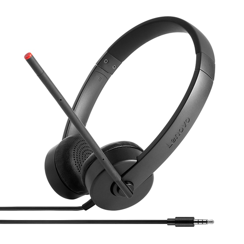 Lenovo Stereo Analog Casque Avec fil Arceau Bureau/Centre d'appels Noir