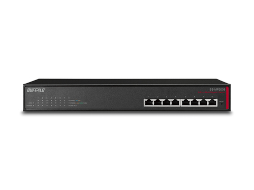 Buffalo BS-MP2008 commutateur réseau Géré L2 10G Ethernet (100/1000/10000) 19U Noir