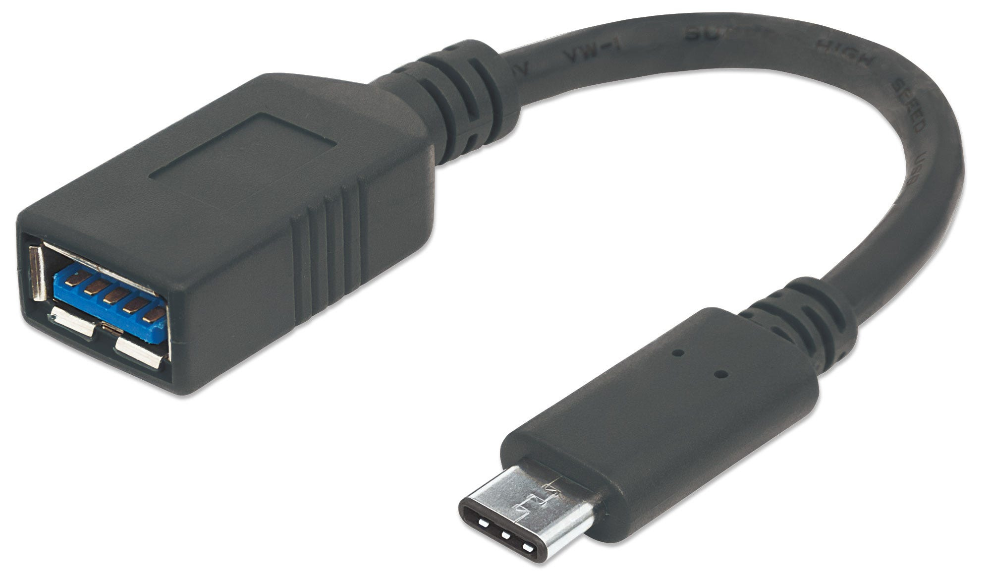 355285 Manhattan 355285 câble USB 0,15 m USB 3.2 Gen 1 (3.1 Gen 1) USB C USB A Noir