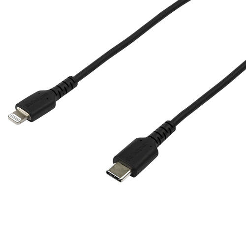 StarTech.com Câble USB-C vers Lightning Noir Robuste 2m - Câble de Charge/Synchronistation USB Type C vers Lightning Fibre Aramide - iPad/iPhone 12 Certifié Apple MFi