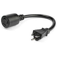 StarTech.com PAC520PLR1 câble électrique Noir 0,3 m NEMA L5-20P NEMA L5-20R