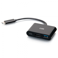 C2G Mini station d’accueil USB-C 3 en 1 avec HDMI, USB-A et USB-C, alimentation électrique jusqu’à 60 W - 4K 30 Hz