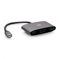 C2G Mini station d’accueil USB-C 3 en 1 avec HDMI, USB-A et USB-C, alimentation électrique jusqu’à 100 W - 4K 60 Hz