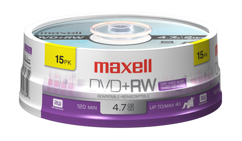 Maxell 634046 DVD vierge 4,7 Go DVD+RW 15 pièce(s)