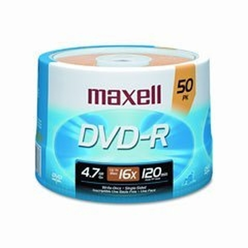 638011 MAXELL 50PK DVD-R WO 16X 4.7GB RECORDBL SPDL