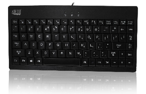 AKB-110EB Adesso SlimTouch 110 - 3-Color Illuminated Mini Keyboard