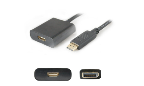 DISPLAYPORT2HDMI AddOn 20.00cm (8.00in) DisplayPort Male to HDMI Female Black Adapter Cable