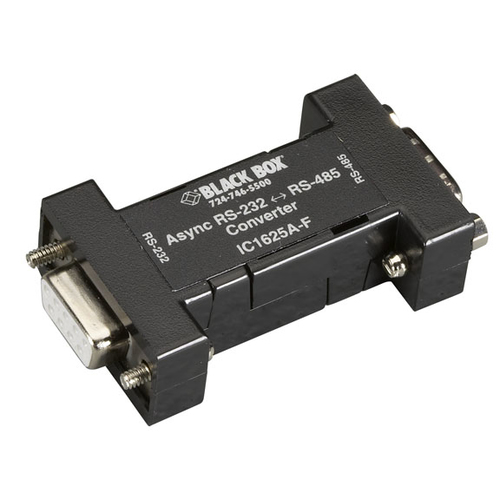 Black Box IC1625A-F convertisseur série, répéteur et isolateur RS-232 RS-485 Noir