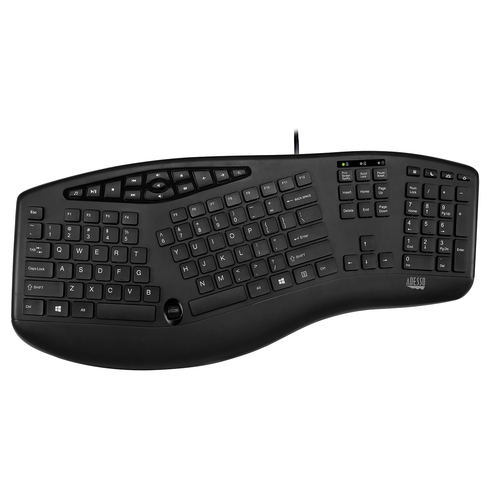 AKB-160UB Adesso Slim Multimedia USB Ergonomic Desktop Keyboard, with low profile Chiclet