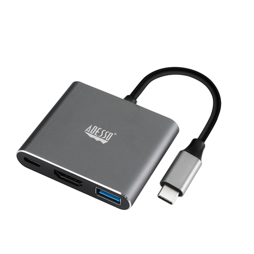 AUH-4010 Adesso 3-in-1 USB-C Multiport Docking Station with 1xTypeC port, 1x USB 3.0-A+PD