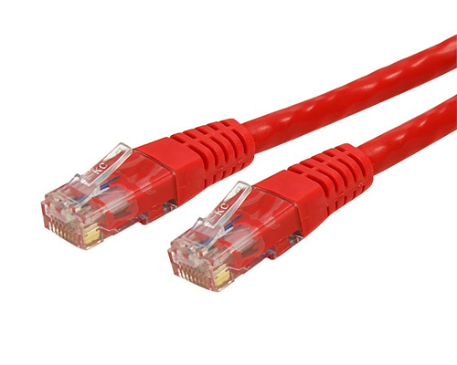 C6PATCH10RD 10 ft Cat 6 Red Molded RJ45 UTP Gigabit Cat6 Patch Cable - 10ft Patch Cord Make Power-over-Ethernet-capable Gigabit network connections.