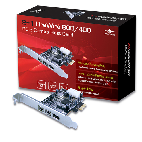 UGT-FW210 Vantec UGT-FW210 2+1 FireWire 800 400 PCIE Combo Host Card Retail