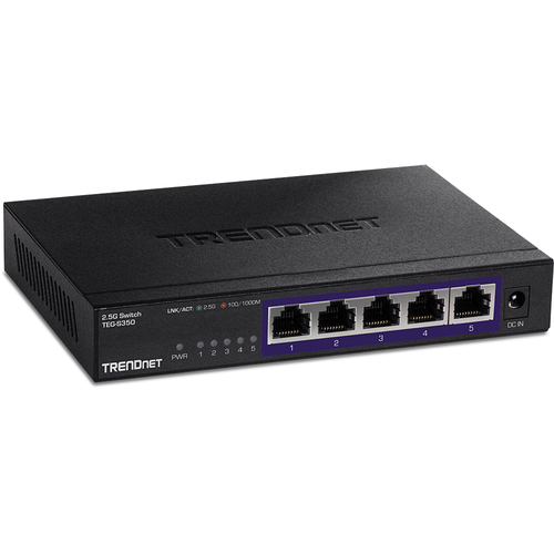 TEG-S350 Trendnet 5Port 2.5G Switch - Expand your network's bandwidth and reduce digital bottlenecks with TRENDnet s Unmanaged 2.5G Switches.