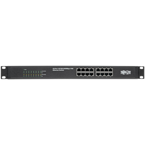 NG16POE Tripp Lite NG16POE commutateur réseau Non-géré Gigabit Ethernet (10/100/1000) Connexion Ethernet, supportant l'alimentation via ce port (PoE) 1U Noir